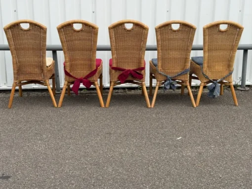 Pamono Vintage Wicker Chairs, Set of 4