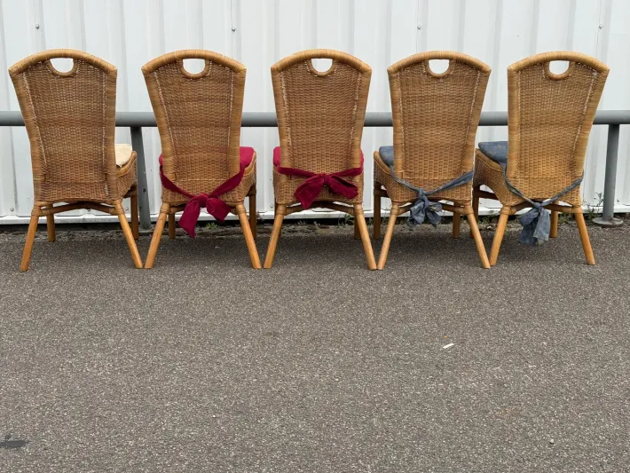 Pamono Vintage Wicker Chairs, Set of 4