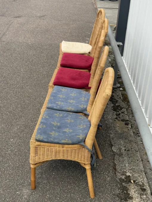 Pamono Vintage Wicker Chairs, Set of 4