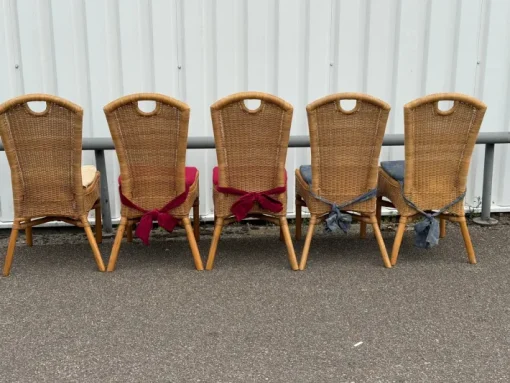 Pamono Vintage Wicker Chairs, Set of 4