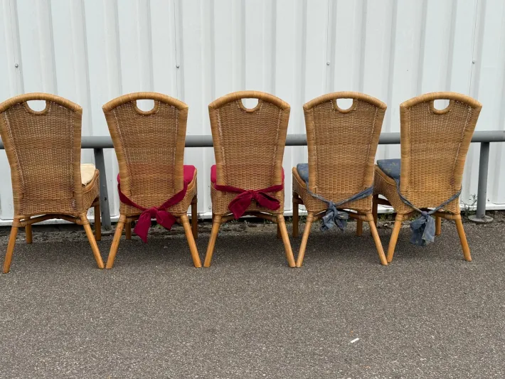 Pamono Vintage Wicker Chairs, Set of 4