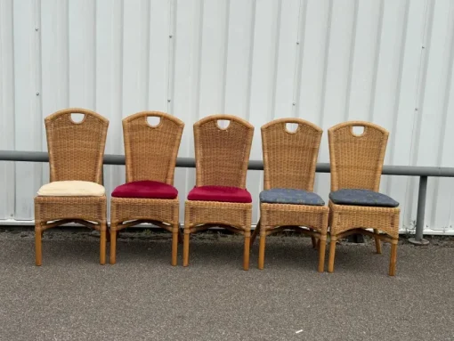 Pamono Vintage Wicker Chairs, Set of 4