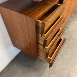 Pamono Vintage Wood and Brass Sideboard, 1950s Sale