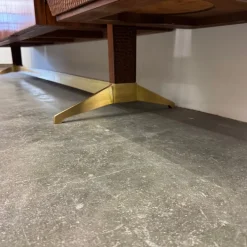 Pamono Vintage Wood and Brass Sideboard, 1950s Sale
