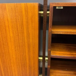 Pamono Vintage Wood and Brass Sideboard, 1950s Sale