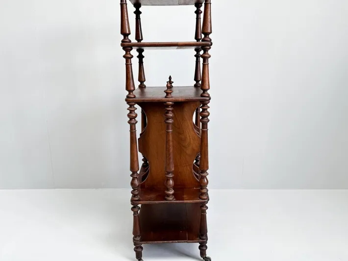 Pamono Vintage Wooden Etagere on Castors New