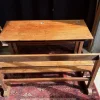 Pamono Vintage Wooden School Desk with Built-in Bench, 1950s Best