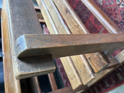 Pamono Vintage Wooden School Desk with Built-in Bench, 1950s Best