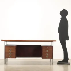 Pamono Vintage Writing Desk in Exotic Wood Veneer, 1960s New