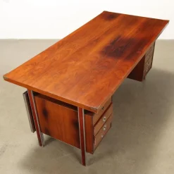 Pamono Vintage Writing Desk in Exotic Wood Veneer, 1960s New