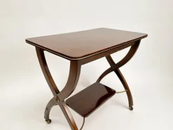 Pamono Vintage X-Frame Side Table on Wheels Sale