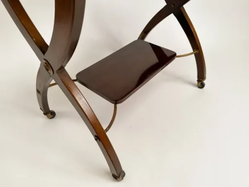 Pamono Vintage X-Frame Side Table on Wheels Sale