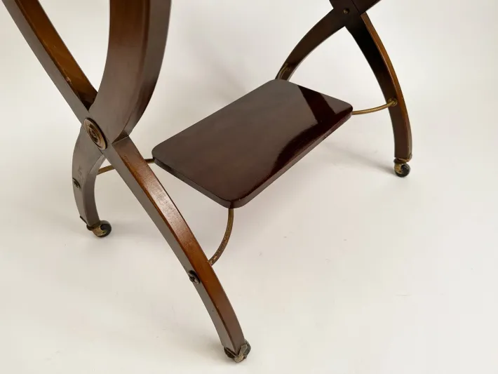 Pamono Vintage X-Frame Side Table on Wheels Sale
