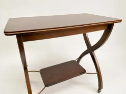 Pamono Vintage X-Frame Side Table on Wheels Sale