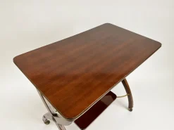Pamono Vintage X-Frame Side Table on Wheels Sale