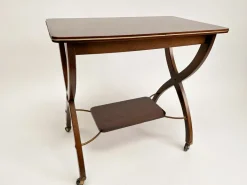 Pamono Vintage X-Frame Side Table on Wheels Sale