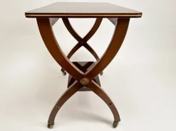 Pamono Vintage X-Frame Side Table on Wheels Sale