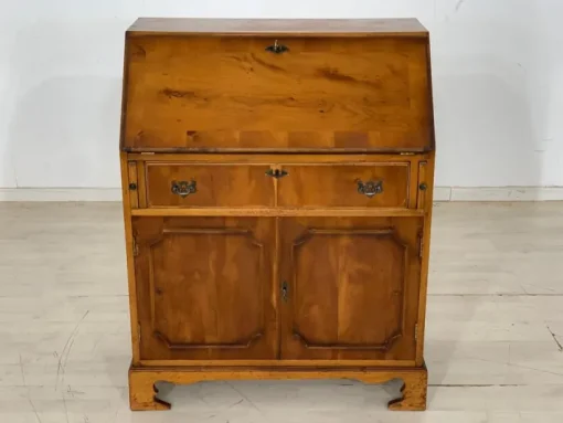 Pamono Vintage Yew & Leather Secretary Online