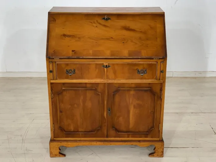 Pamono Vintage Yew & Leather Secretary Online