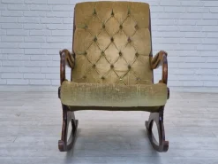Pamono Vinttage Scandinavian Rocking Chair in Velour, 1950s Hot