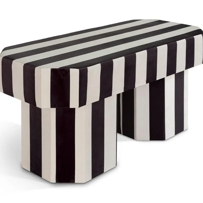 Pamono Viva Stripe Black and White Bench by Houtique Discount