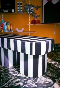 Pamono Viva Stripe Black and White Bench by Houtique Discount