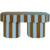 Pamono Viva Stripe Blue and Brown Bench by Houtique New