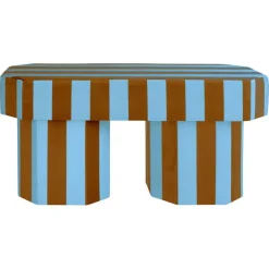 Pamono Viva Stripe Blue and Brown Bench by Houtique New