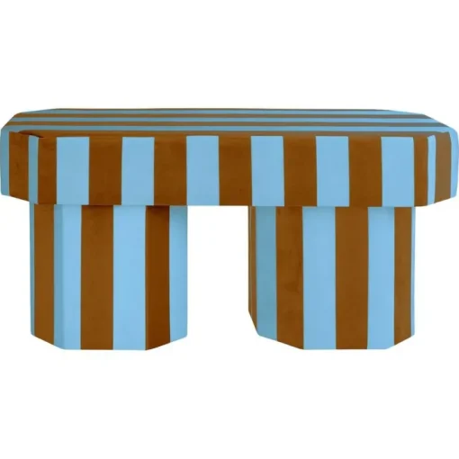 Pamono Viva Stripe Blue and Brown Bench by Houtique New