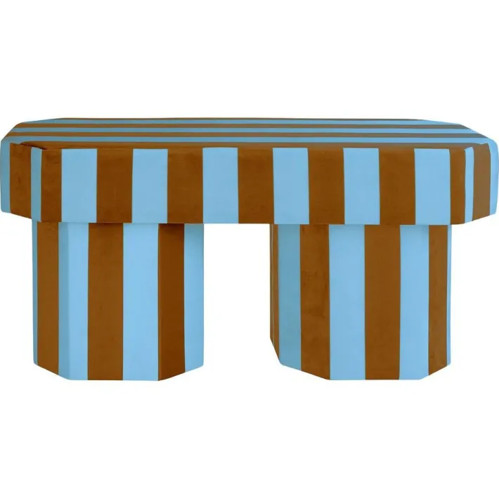 Pamono Viva Stripe Blue and Brown Bench by Houtique New