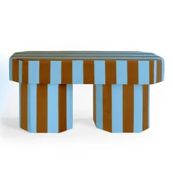 Pamono Viva Stripe Blue and Brown Bench by Houtique New