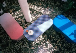 Pamono Viva Stripe Blue and Brown Bench by Houtique New