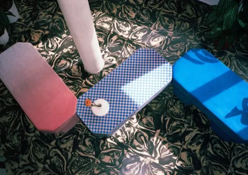 Pamono Viva Stripe Blue and Brown Bench by Houtique New