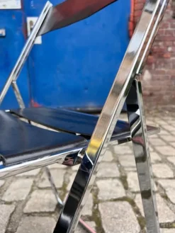 Pamono Vono Folding Chair in Leather and Chrome from Interlübke Sale