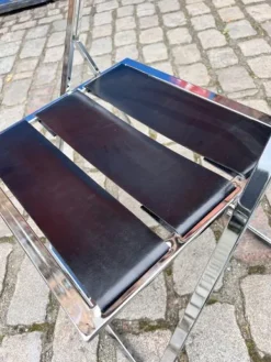 Pamono Vono Folding Chair in Leather and Chrome from Interlübke Sale