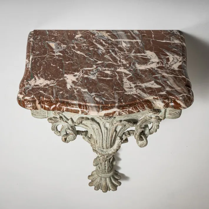 Pamono Wall Console with Red Marble Top Outlet