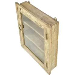 Pamono Wall Display Case in Patinated Wood Outlet