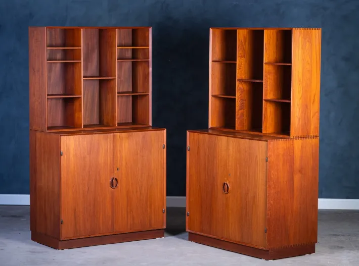 Pamono Wall Unit in Teak by Peter Hvidt & Orla Mølgaard for Søborg Møbelfabrik, 1950s Discount