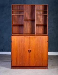 Pamono Wall Unit in Teak by Peter Hvidt & Orla Mølgaard for Søborg Møbelfabrik, 1950s Discount