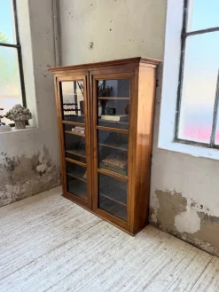 Pamono Walnut and Glass Bookcase, 1890s Online