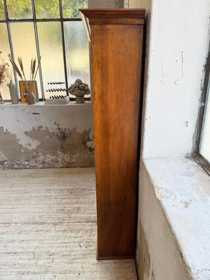 Pamono Walnut and Glass Bookcase, 1890s Online