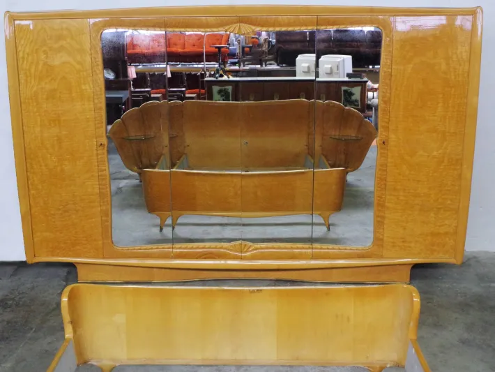 Pamono Walnut Burl Bedroom Set by Osvaldo Borsani, 1950s, Set of 3 Discount