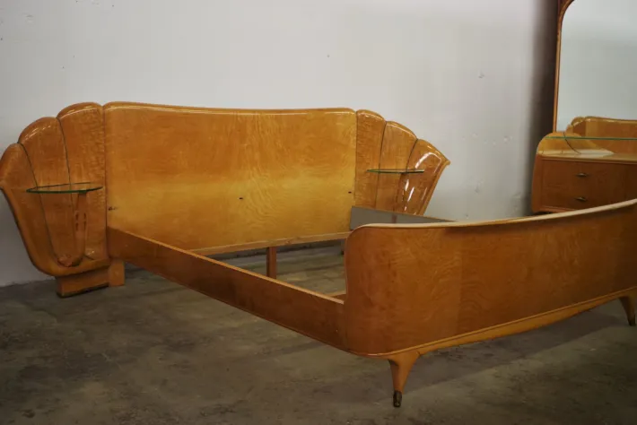 Pamono Walnut Burl Bedroom Set by Osvaldo Borsani, 1950s, Set of 3 Discount
