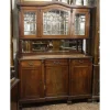 Pamono Walnut Cupboard with Beveled Glass and Marble Top Hot