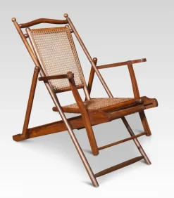 Pamono Walnut Framed Folding Steamer Deck Chair, 1890s Sale