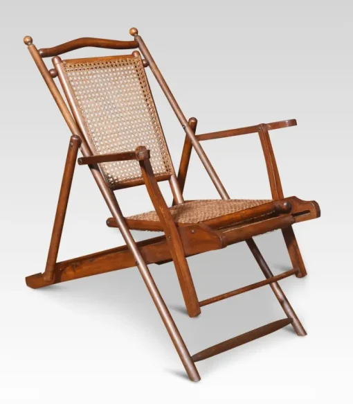 Pamono Walnut Framed Folding Steamer Deck Chair, 1890s Sale