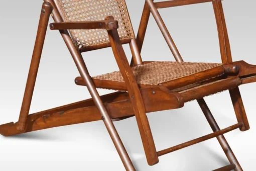 Pamono Walnut Framed Folding Steamer Deck Chair, 1890s Sale