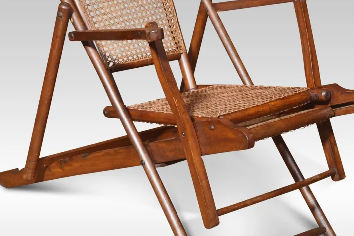 Pamono Walnut Framed Folding Steamer Deck Chair, 1890s Sale