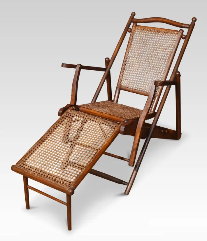 Pamono Walnut Framed Folding Steamer Deck Chair, 1890s Sale