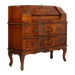 Pamono Walnut Inlaid Secretaire from Bovolone, 1920s Discount